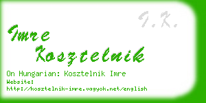 imre kosztelnik business card